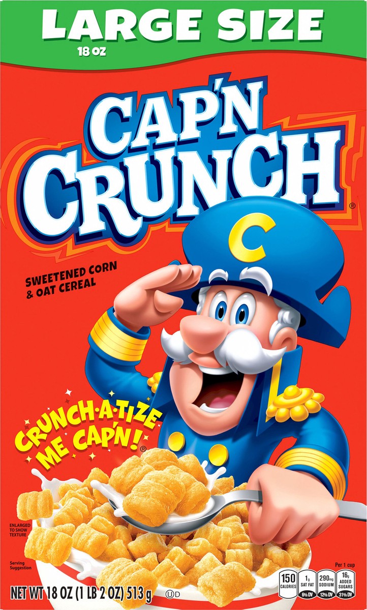 slide 5 of 6, Cap'n Crunch Regular Cereal, 18 oz