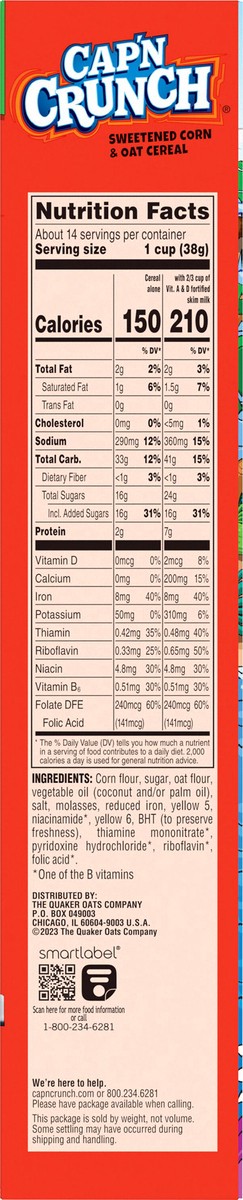 slide 2 of 6, Cap'n Crunch Regular Cereal, 18 oz