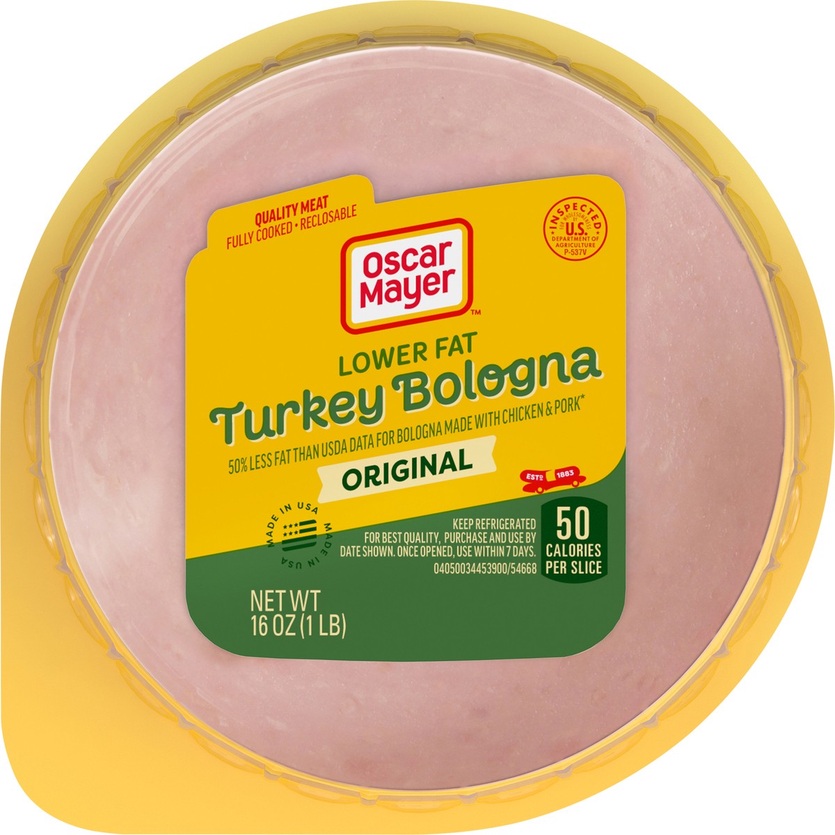 slide 2 of 9, Oscar Mayer Turkey Bologna Deli Lunch Meat with 50% Lower Fat, 16 oz Package, 16 oz