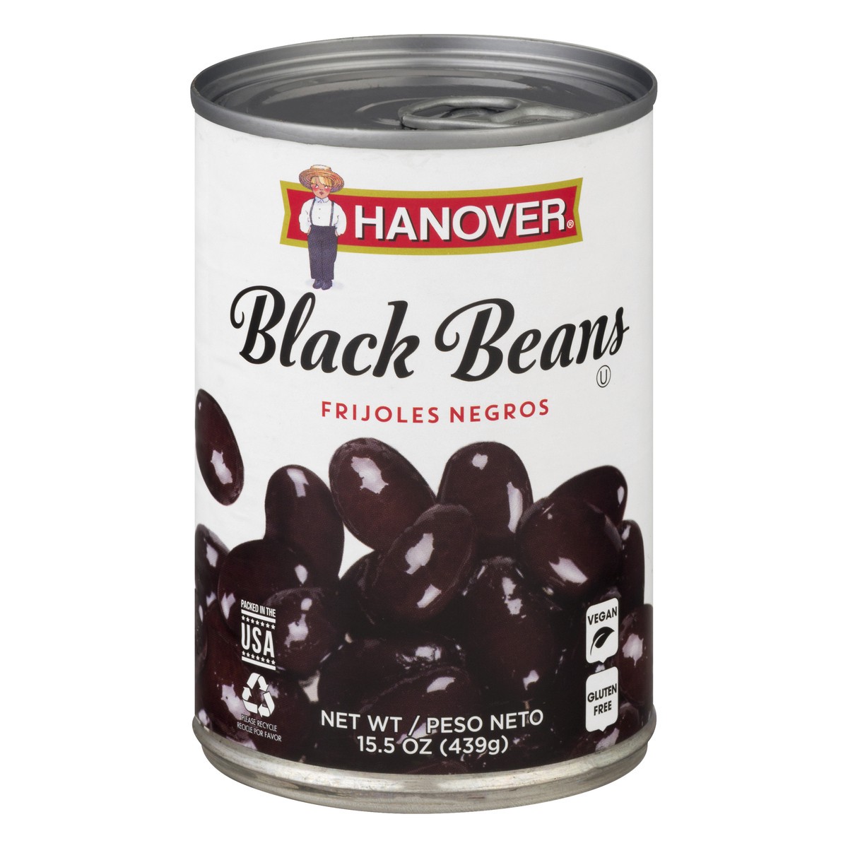 slide 1 of 9, Hanover Black Beans 15.5 oz, 15.5 oz