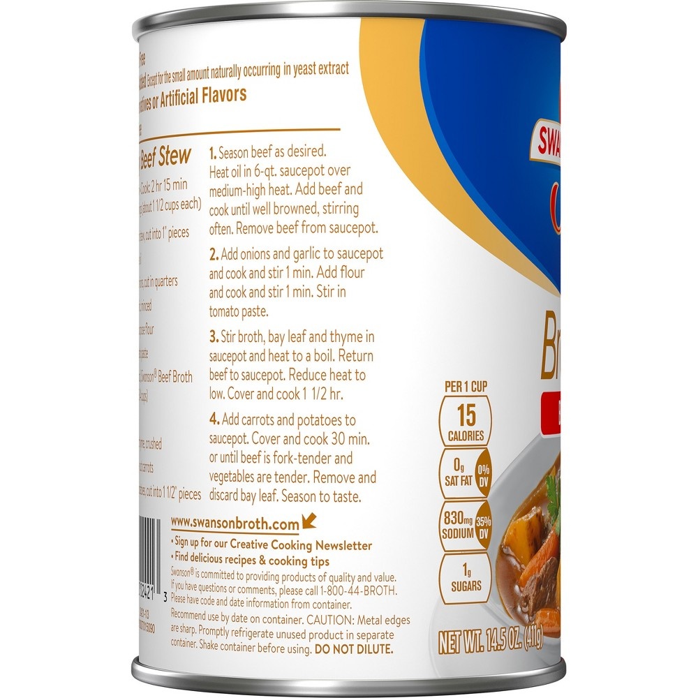 slide 2 of 6, Swanson 100% Natural Beef Broth, 14.5 oz