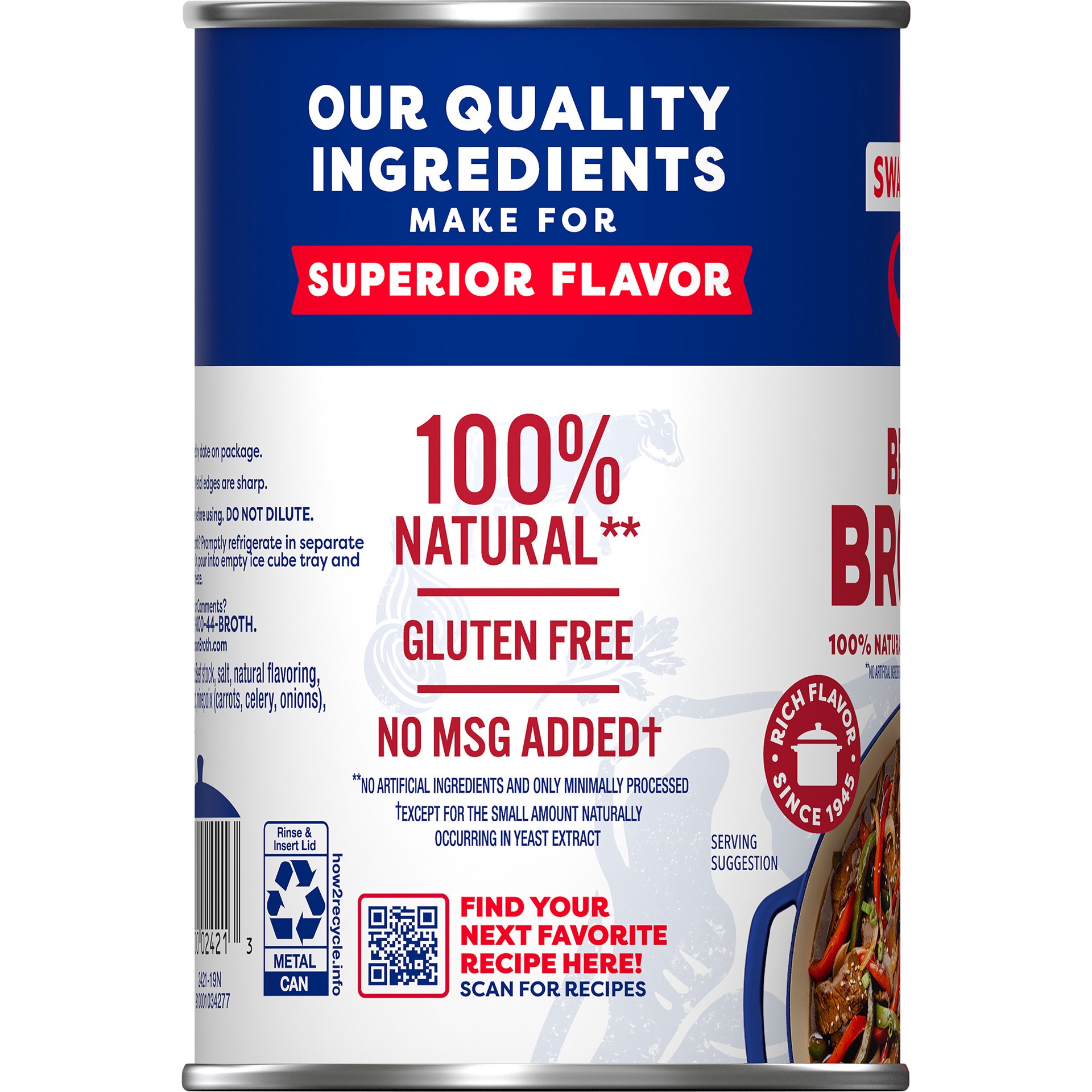 slide 4 of 5, Swanson 100% Natural Beef Broth, 14.5 Oz Can, 14.5 oz