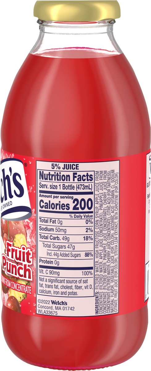 slide 4 of 5, Welch's Fruit Punch Juice Drink, 16 fl oz On-the-Go Bottle, 16 fl oz