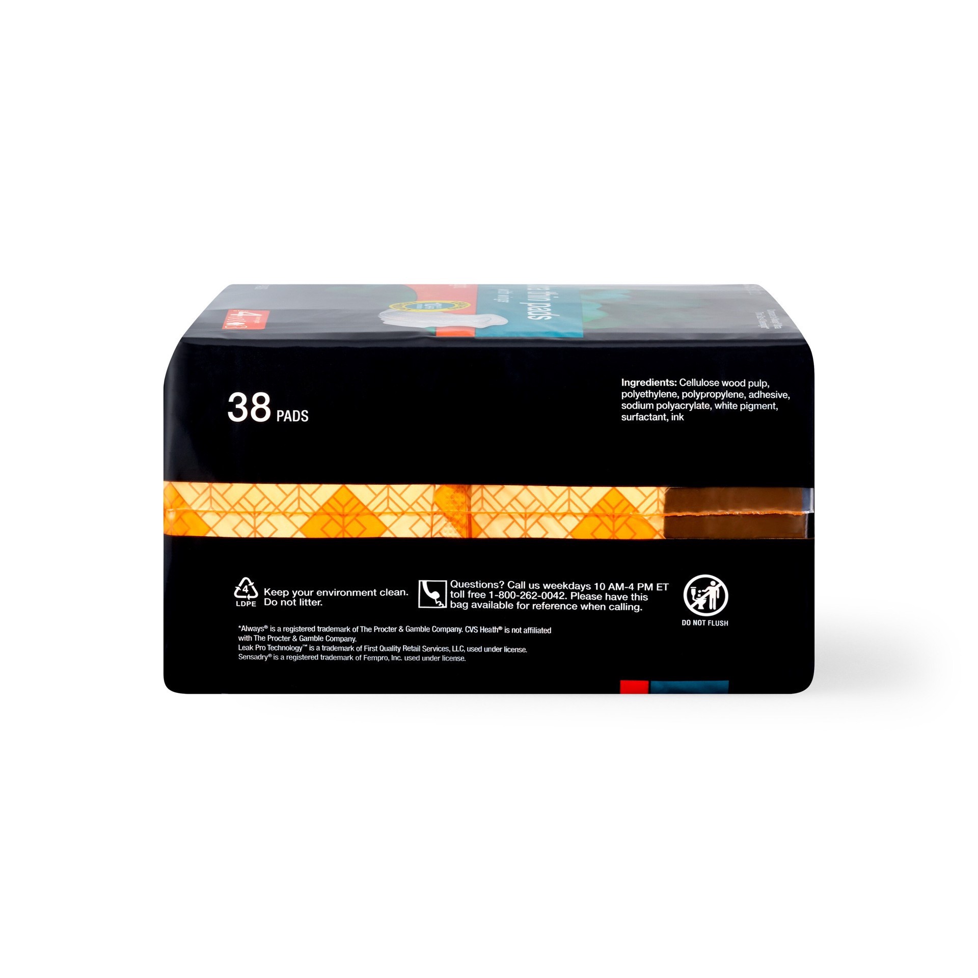 slide 7 of 7, Cvs Ultra Thin Pads With Wings, Overnight, 38 Ct, 38 ct