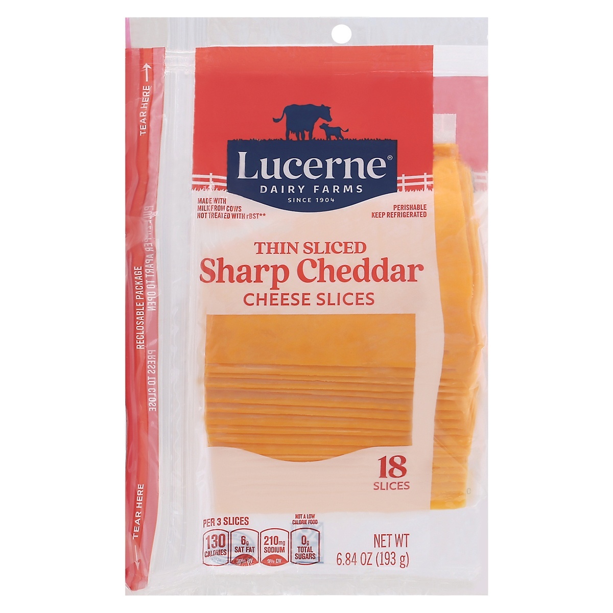 Lucerne Dairy Farms Thin Sliced Sharp Cheddar Cheese Slices 18 ea 18 ct Shipt