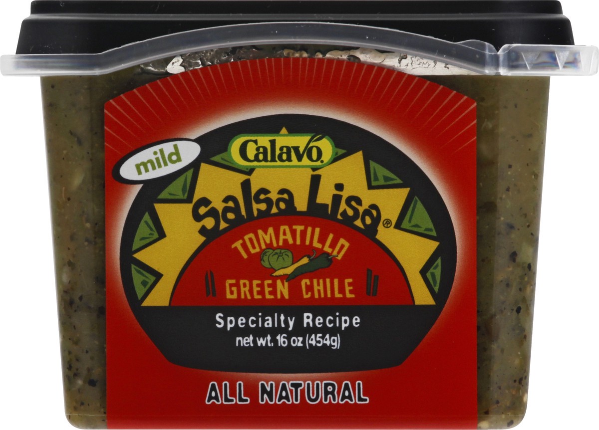slide 1 of 9, Calavo Salsa Lisa Mild Tomatillo Green Chile Salsa 16 oz,