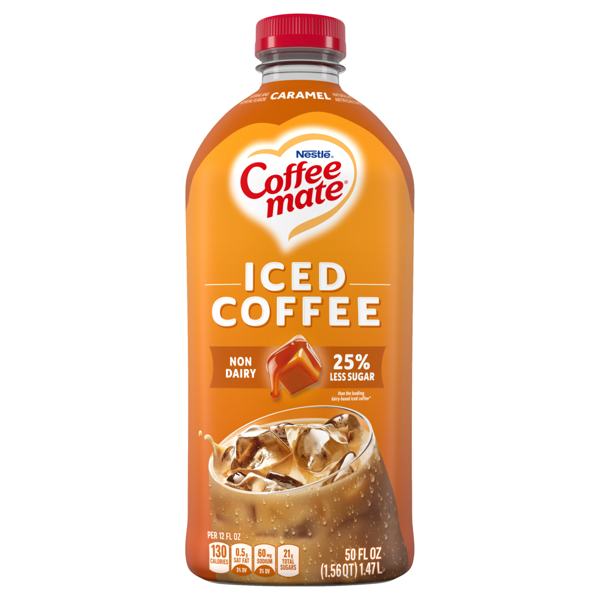 slide 1 of 1, Coffee-Mate Nestle Coffee Mate Caramel Iced Coffee, Non Dairy Coffee Drink 50 fl oz., 50 fl oz