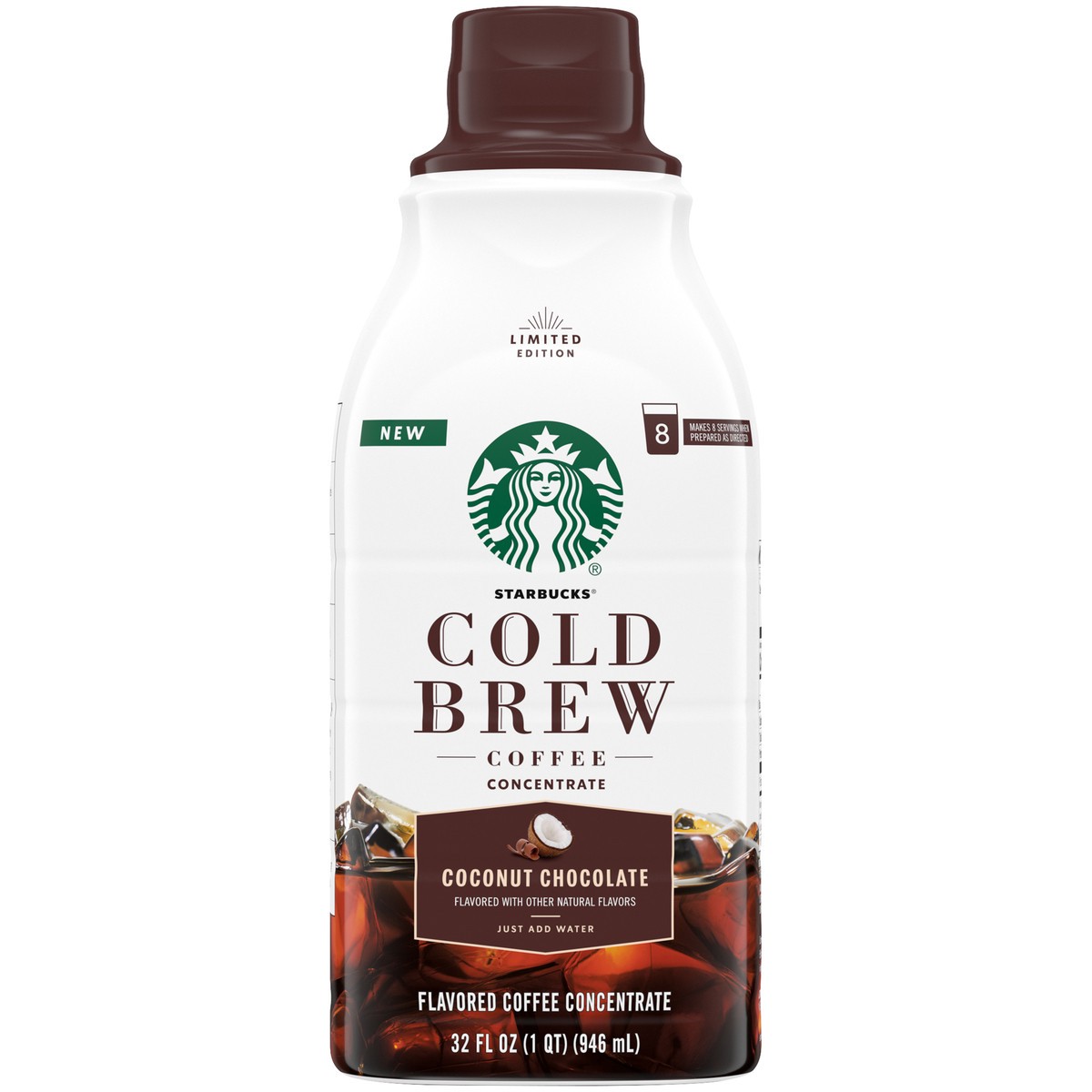 slide 6 of 9, Starbucks Cold Brew Coconut Chocolate Flavored Medium Roast Coffee Concentrate 32 fl. oz. Bottle, 32 fl oz