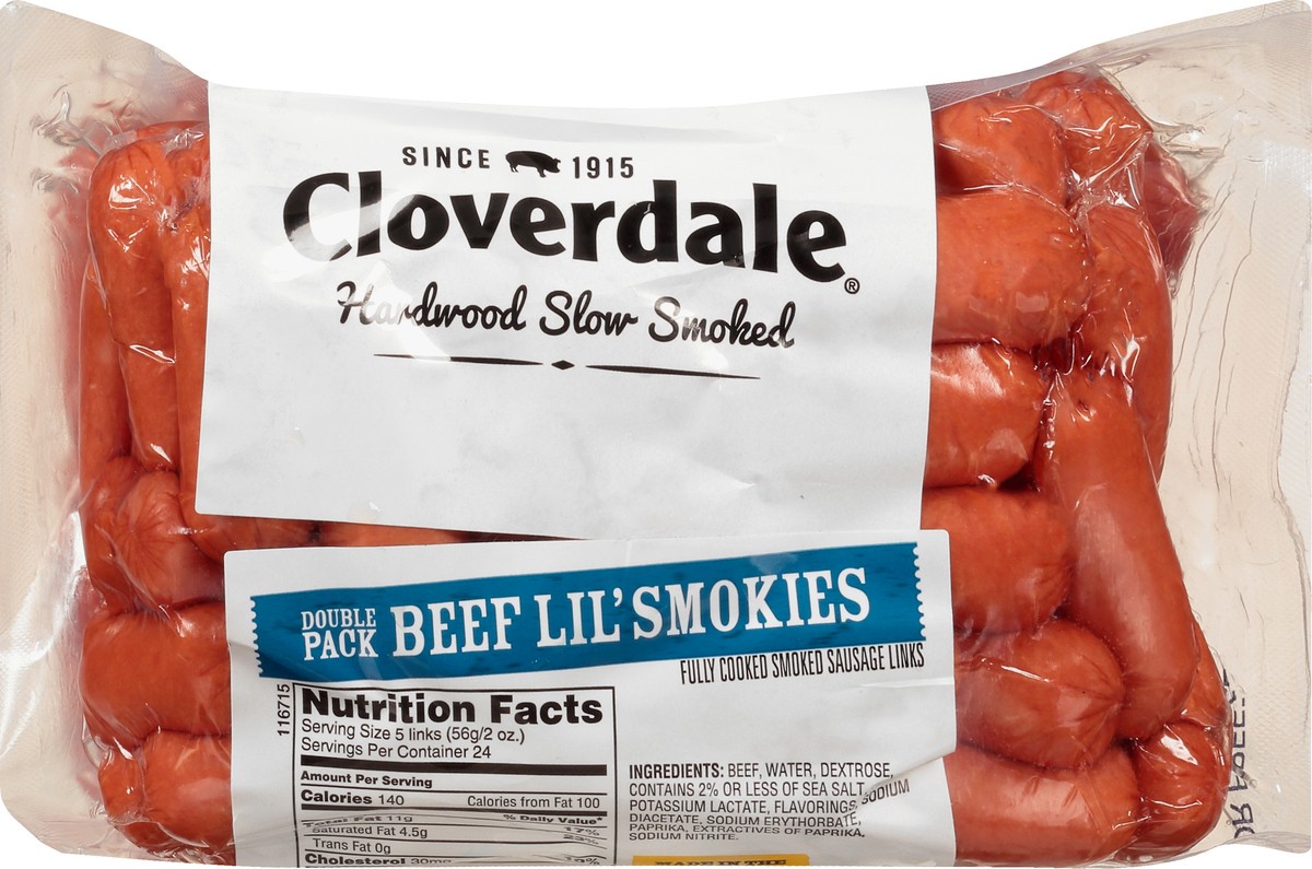 slide 2 of 12, Cloverdale Double Pack Beef Lil'Smokies 48 oz, 48 oz