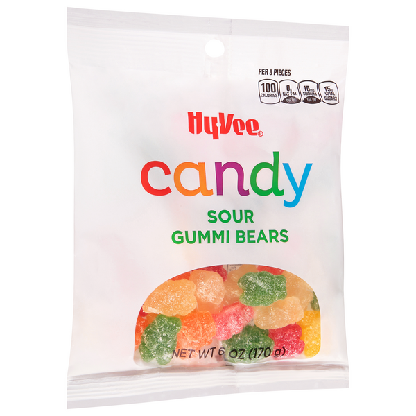 slide 1 of 1, Hy-Vee Sour Gummi Bears, 6 oz