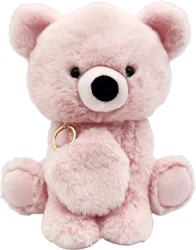 Holiday Home 10-Inch Plush Bear with Keychain - Light Pink
