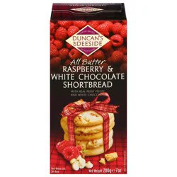 Duncan's of Deeside All Butter Raspberry & White Chocolate Shortbread 7 oz