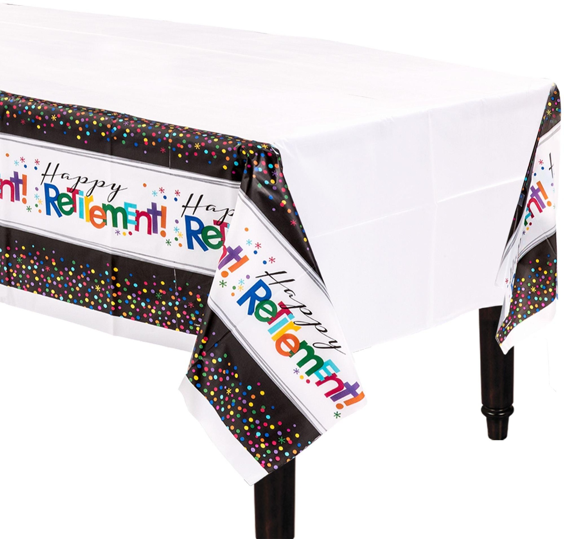 slide 1 of 1, Party City Happy Retirement Celebration Table Cover, 1 ct