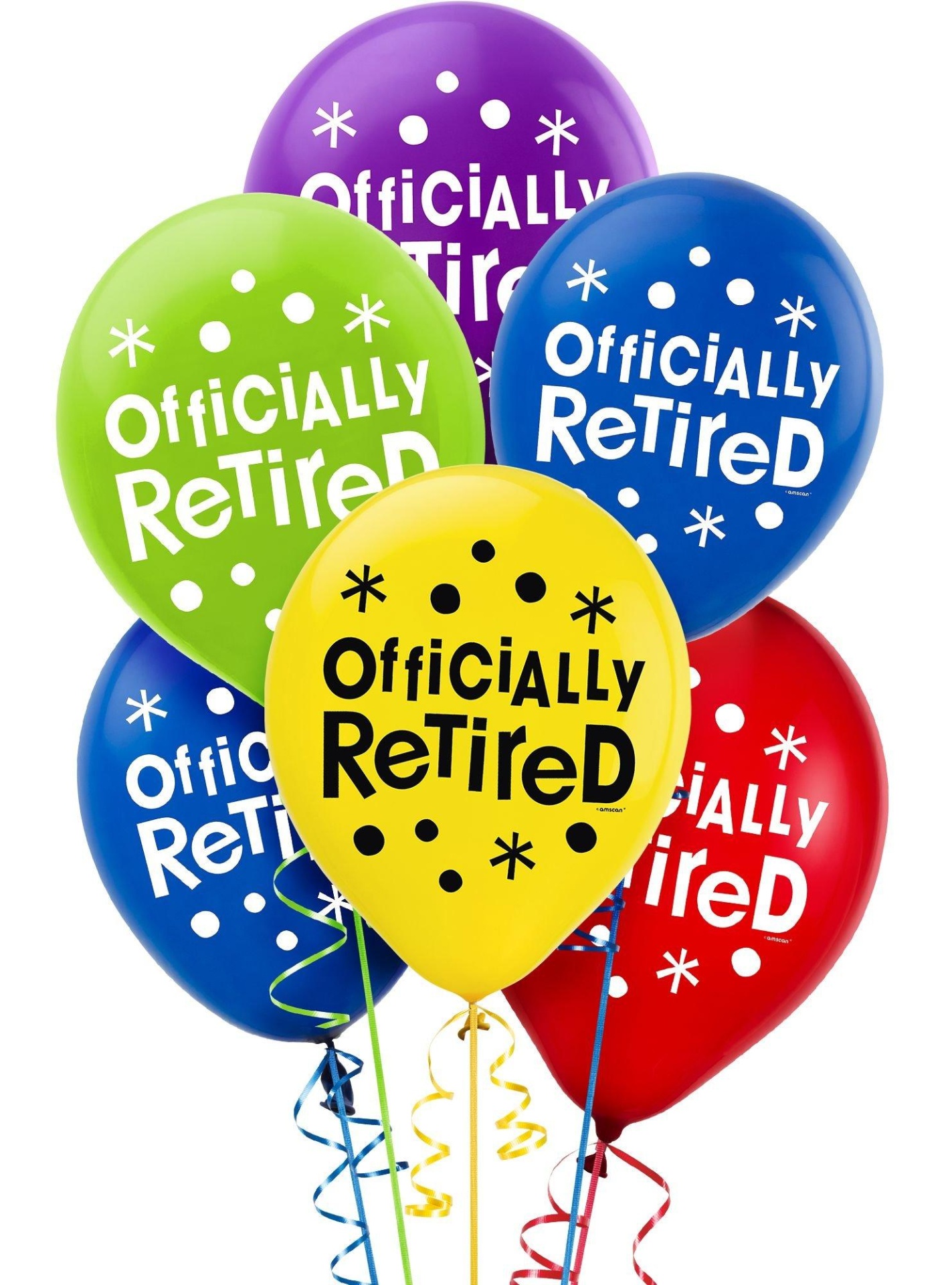 slide 1 of 1, Party City Happy Retirement Celebration (Uninflated) Balloons, 15 ct