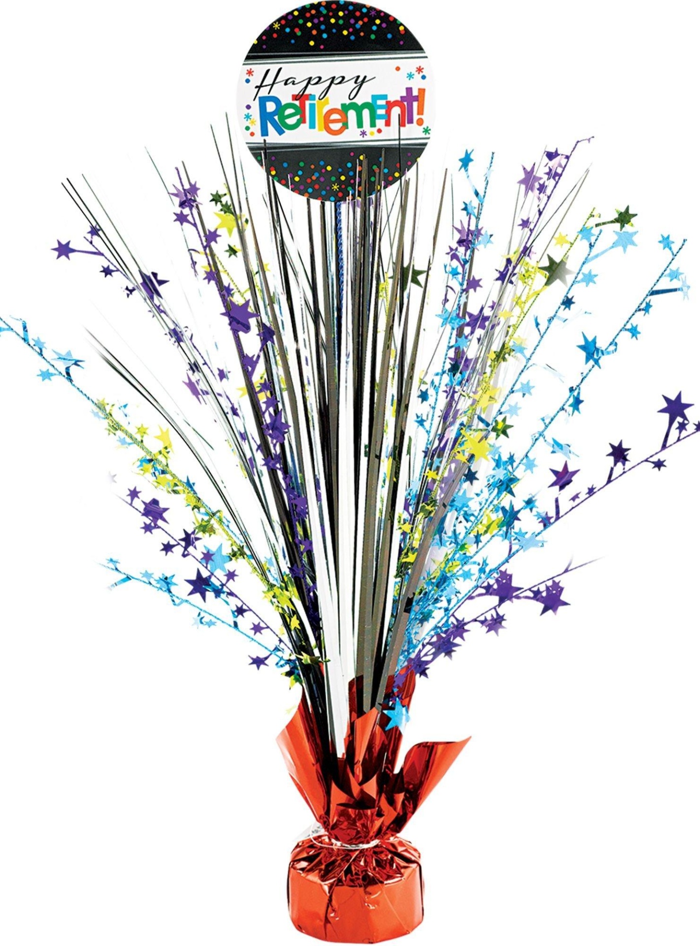 slide 1 of 1, Party City Happy Retirement Celebration Spray Centerpiece, 1 ct