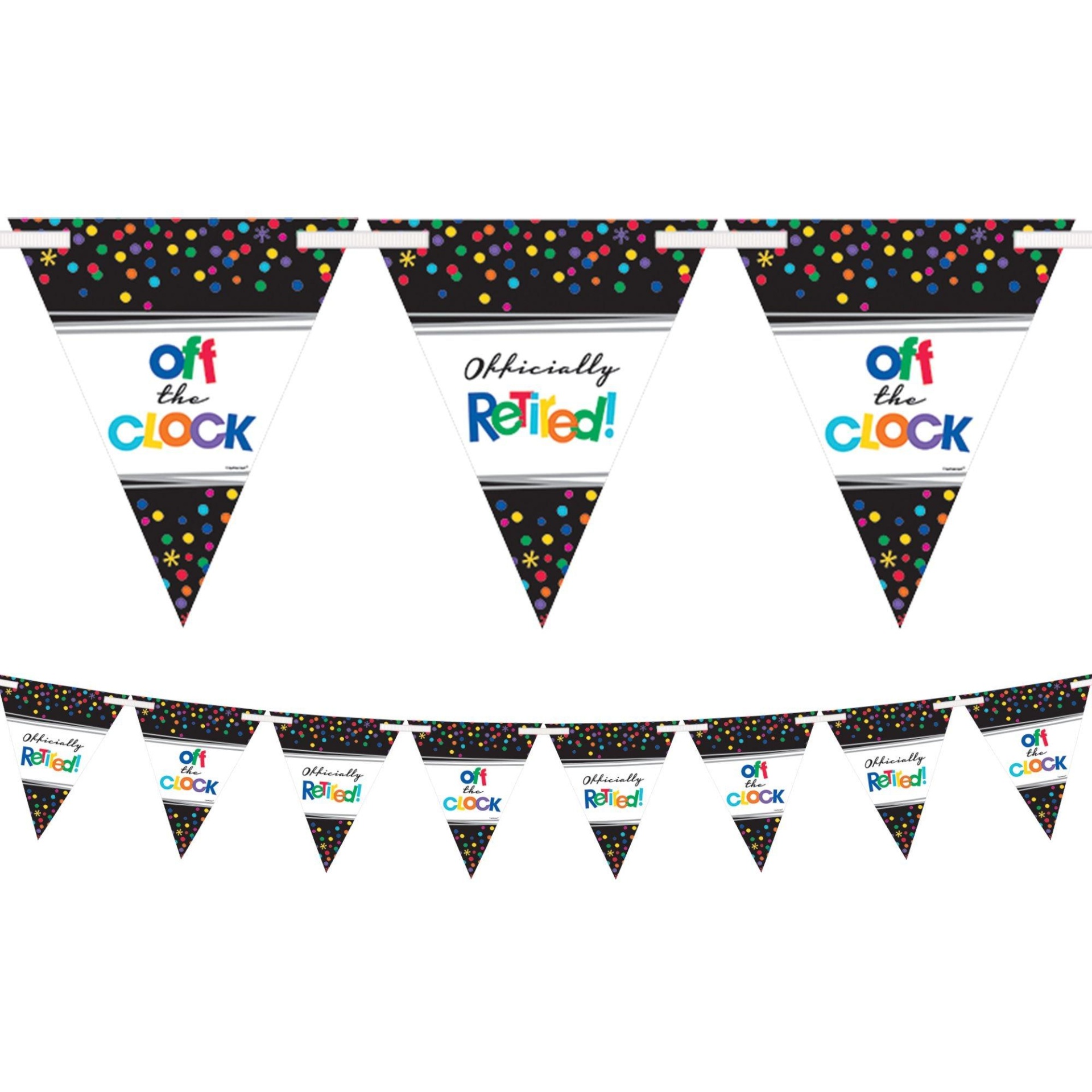 slide 1 of 1, Party City Happy Retirement Celebration Pennant Banner, 1 ct