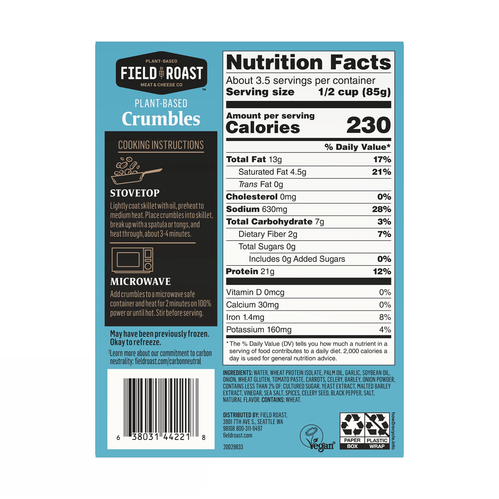 slide 3 of 4, Field Roast Field Burger Crumbles 10 oz, 10 oz