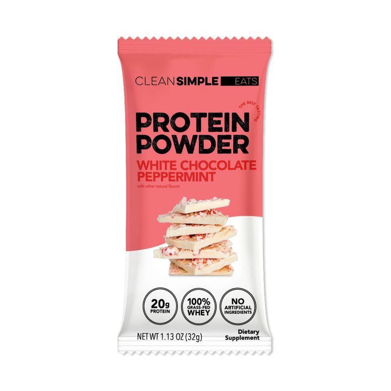 slide 4 of 9, Clean Simple Eats Protein Powder - White Chocolate Peppermint - 1 Stick/1.13oz, 1.13 oz