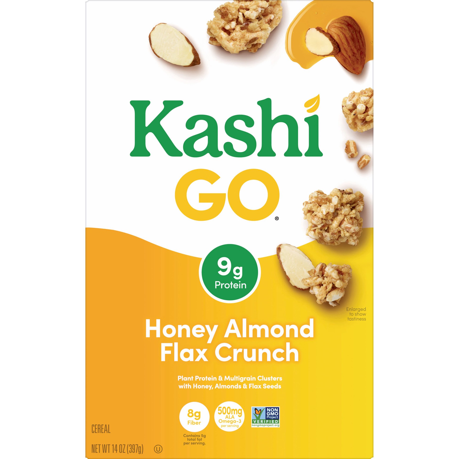 slide 3 of 5, Kashi GO Breakfast Cereal, Fiber Cereal, Family Breakfast, Honey Almond Flax Crunch, 14oz Box, 1 Box, 14 oz