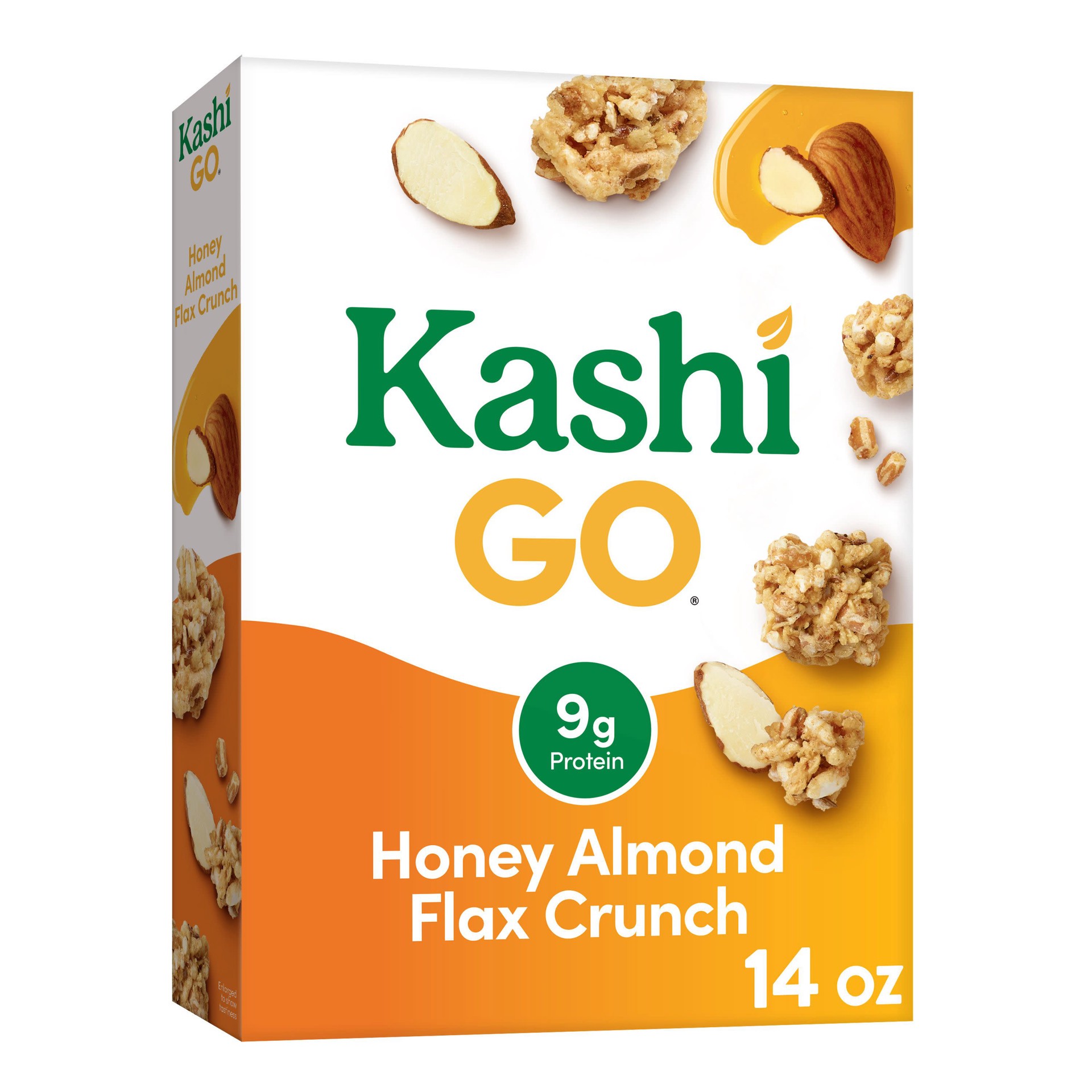 slide 1 of 5, Kashi GO Breakfast Cereal, Fiber Cereal, Family Breakfast, Honey Almond Flax Crunch, 14oz Box, 1 Box, 14 oz