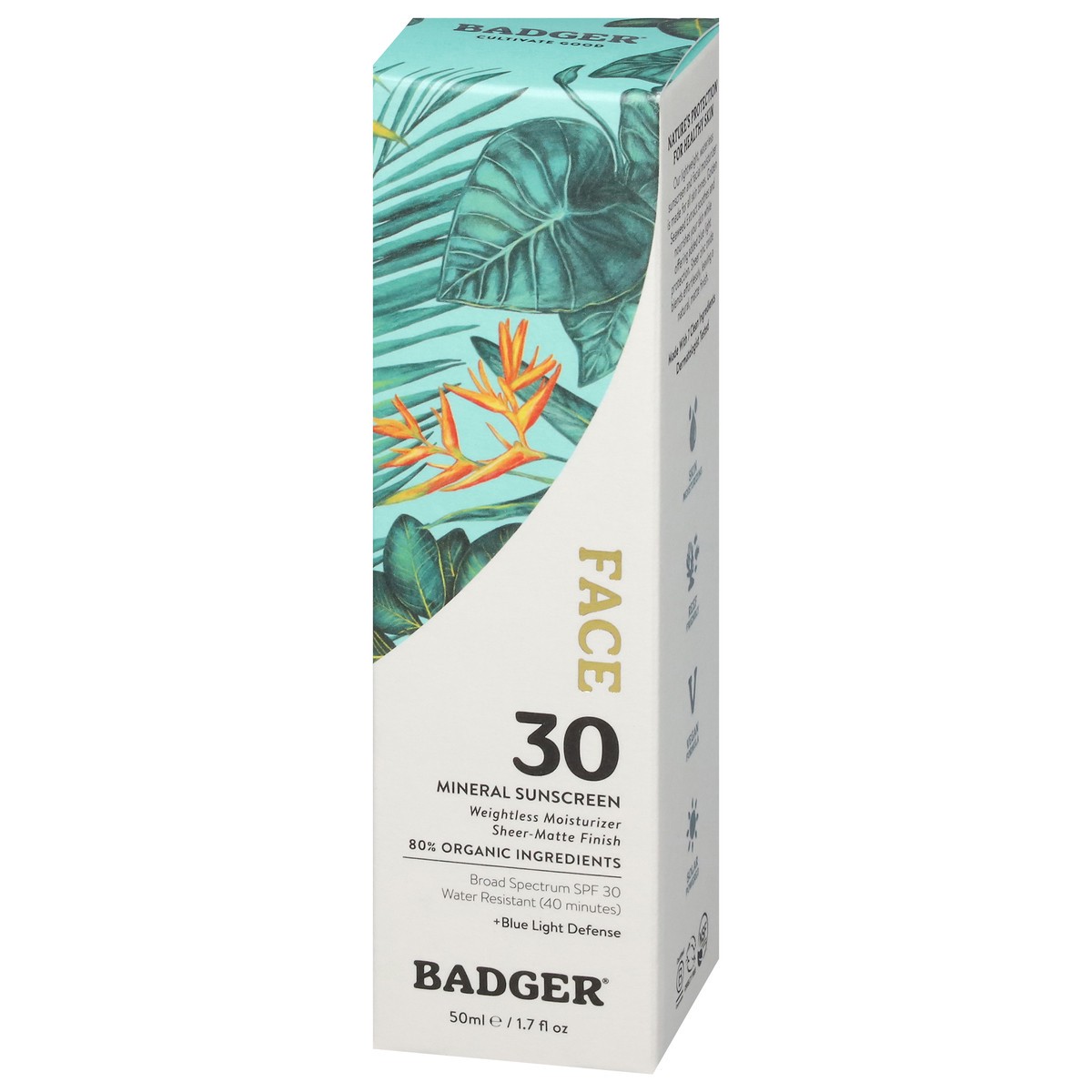 slide 14 of 14, Badger Broad Spectrum SPF 30 Face Mineral Sunscreen 1.7 fl oz, 1.7 fl oz