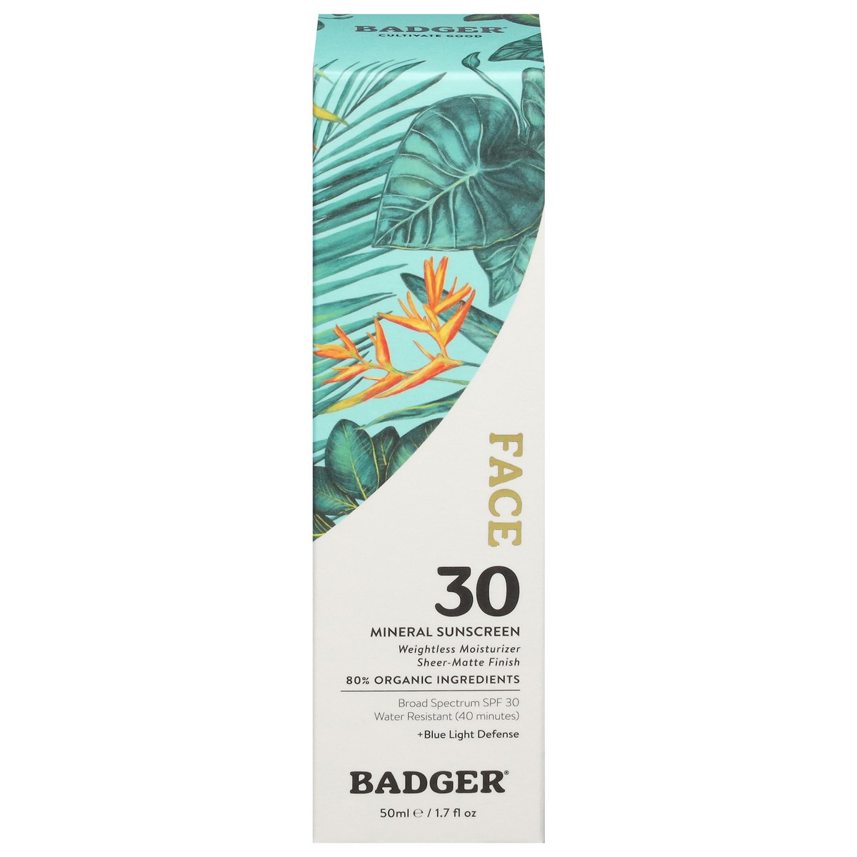 slide 3 of 14, Badger Broad Spectrum SPF 30 Face Mineral Sunscreen 1.7 fl oz, 1.7 fl oz