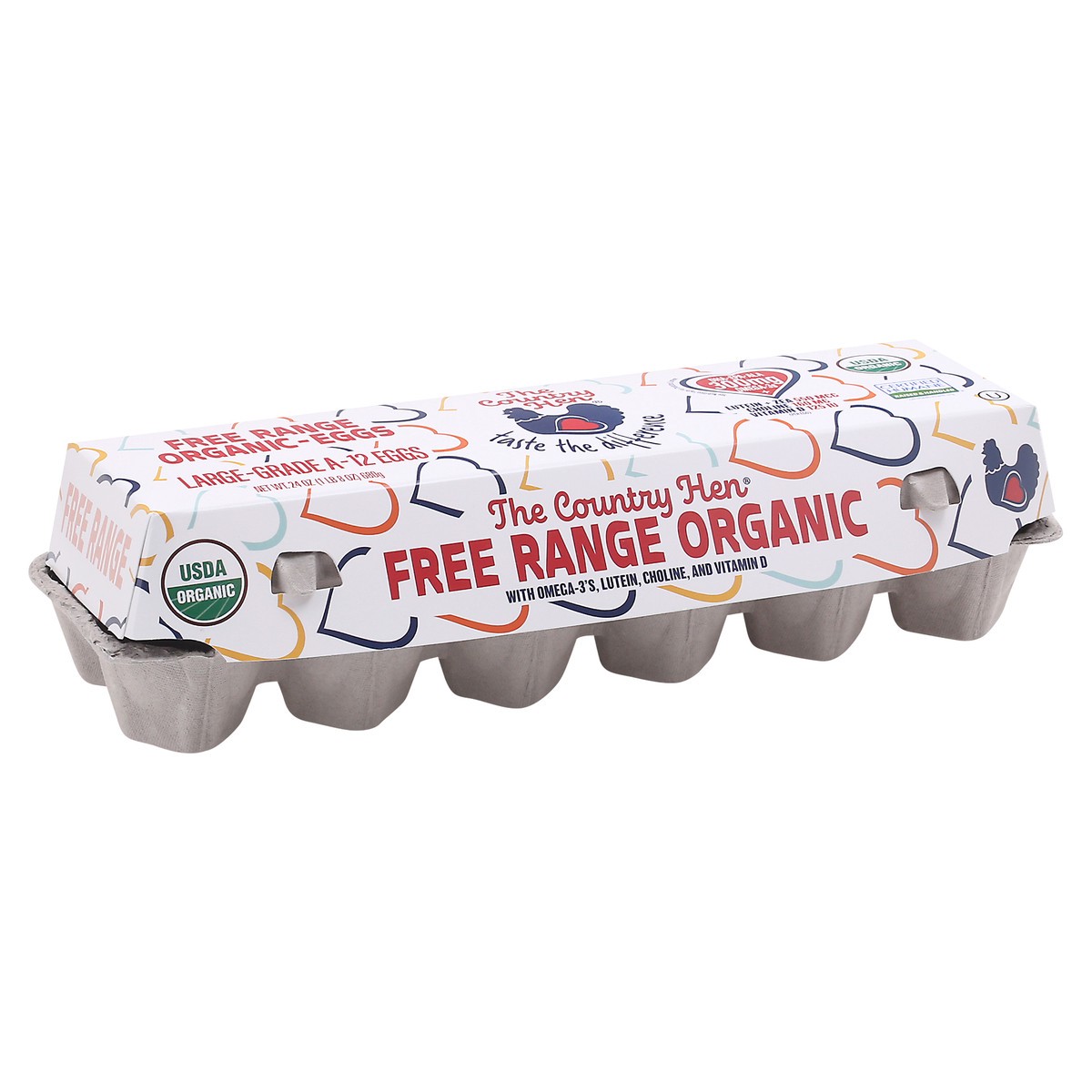 slide 5 of 9, The Country Hen Free Range Organic Large Eggs 12 ea Carton, 12 ct