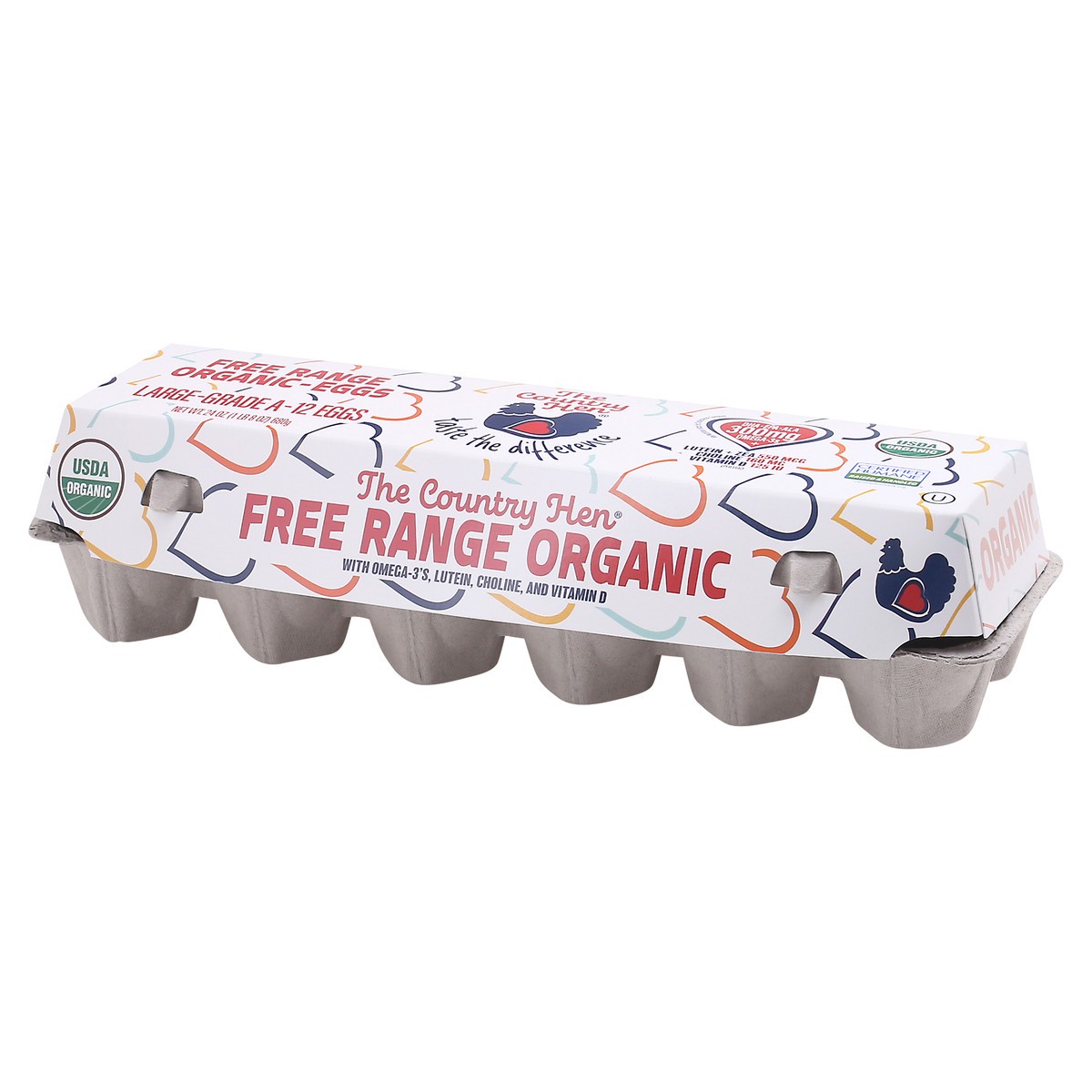 slide 9 of 9, The Country Hen Free Range Organic Large Eggs 12 ea Carton, 12 ct