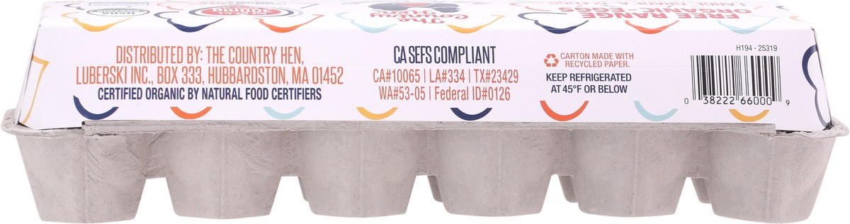 slide 7 of 9, The Country Hen Free Range Organic Large Eggs 12 ea Carton, 12 ct