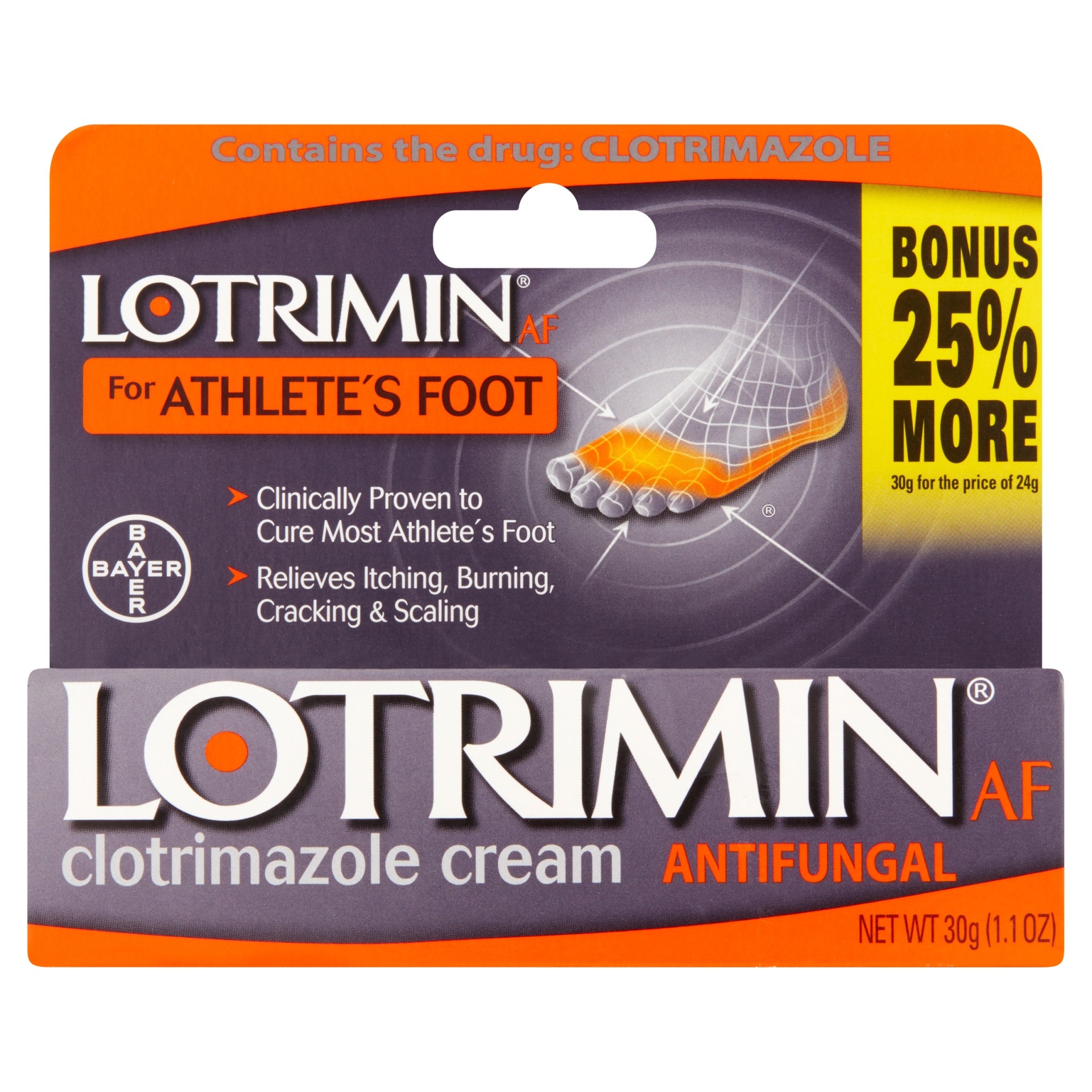 slide 1 of 1, Bayer Lotrimin For Athletes Foot Antifungal Clotrimazole Cream, 1 ct