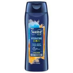Suave Men 3 in 1 Mens Body Wash, Hair, Face and Body Wash, Body Soap for Hydrated Skin and Hair, With an All day Fresh Scent 18 oz