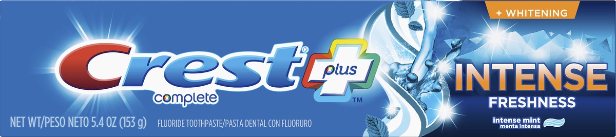 slide 8 of 9, Crest Complete Plus Whitening Intense Freshness Fluoride Intense Mint Toothpaste 5.4 oz, 5.4 oz