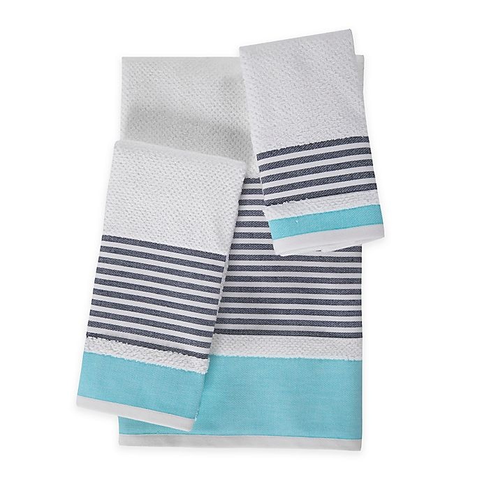 slide 1 of 3, KAS Seneca Bath Towel - Aqua, 1 ct