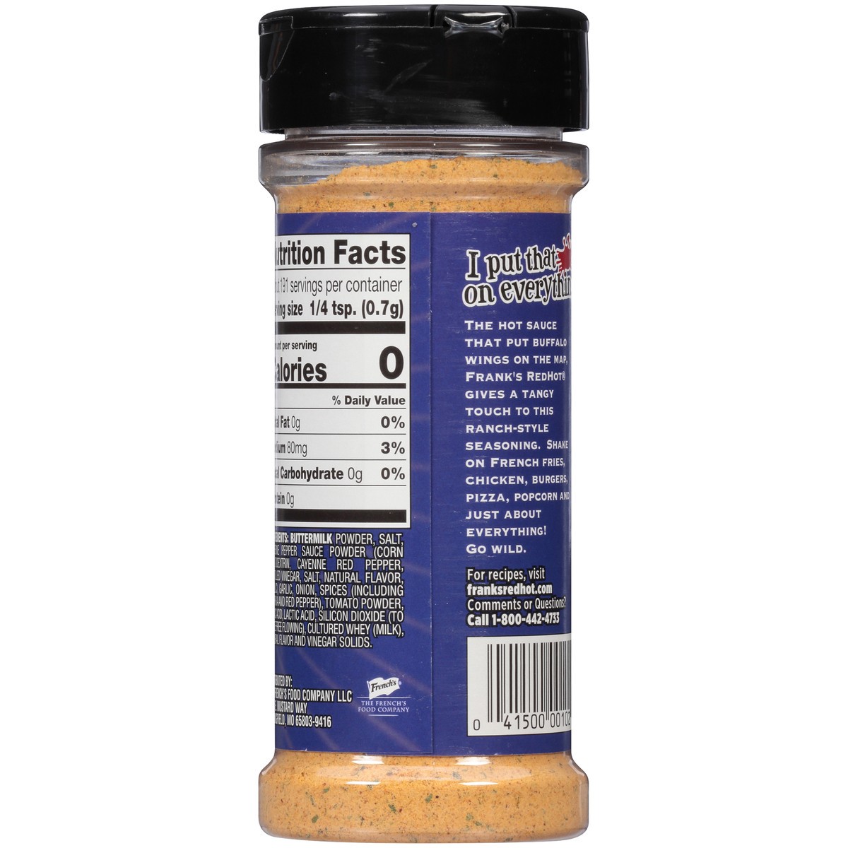 slide 3 of 7, Frank's RedHot Red Hot Buffalo Ranch Seasoning Blend, 4.75 oz