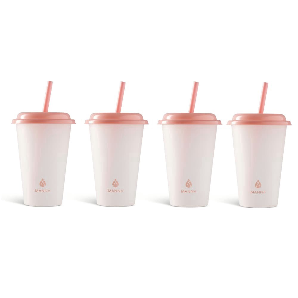 slide 2 of 2, Core Home Color Changing Tumblers With Straw Pink, 6 ct; 12 oz