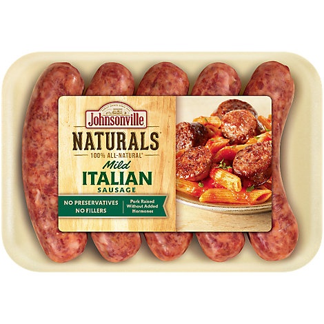 slide 1 of 1, Johnsonville Naturals Sausage Italian Mild 5 Links, 16 oz