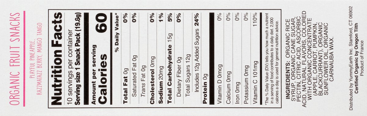 slide 3 of 9, YumEarth Organic Organic Tropical Fruit Snacks Snack Pack 10 - 0.7 oz Packs, 10 ct