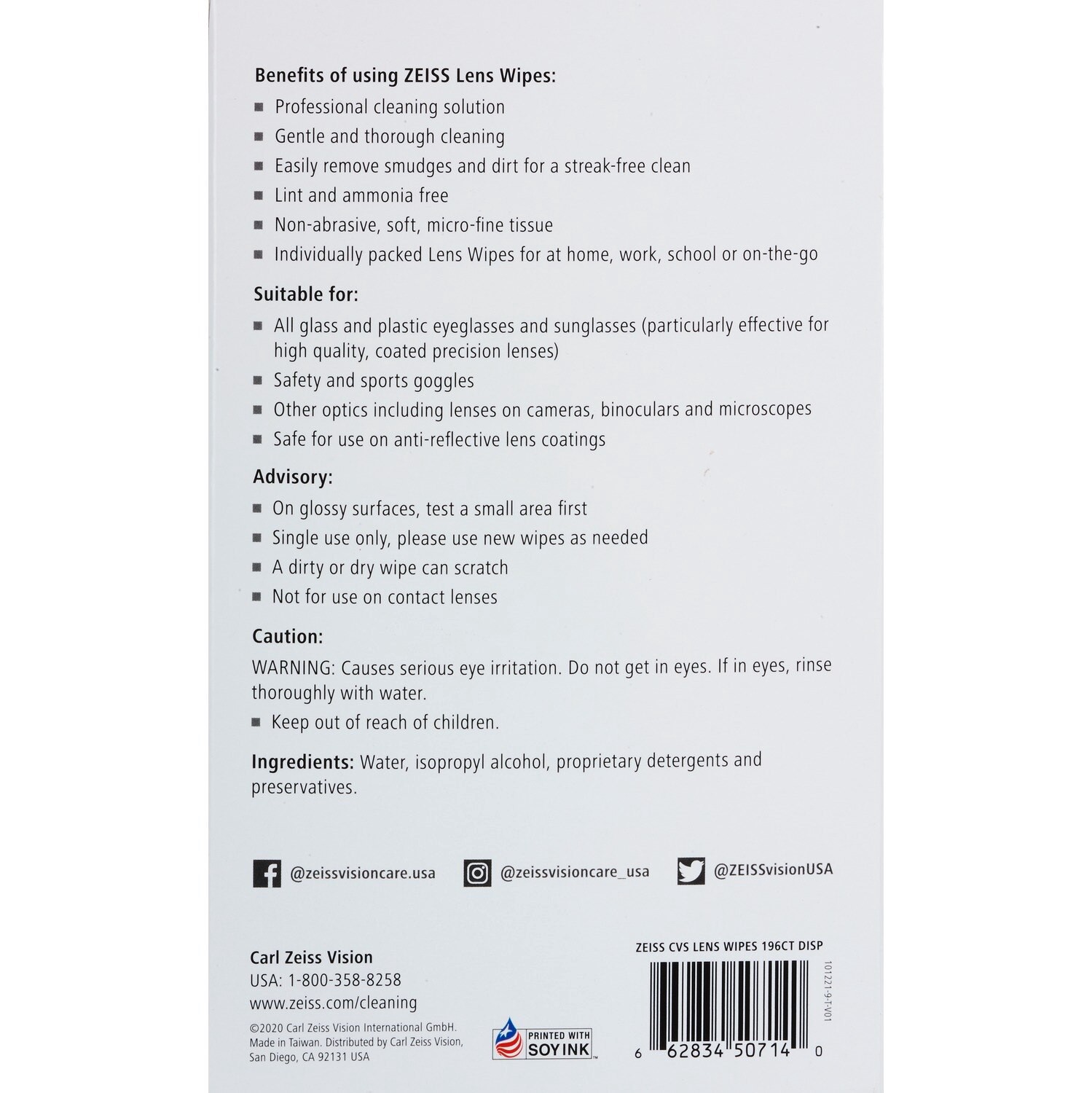 slide 2 of 4, Zeiss Lens Wipes, 196ct, 1 ct