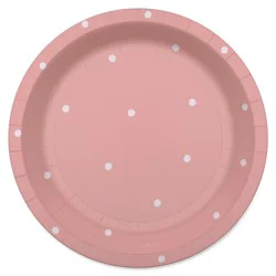 American Greetings Polka Dot Paper Plates - Pink
