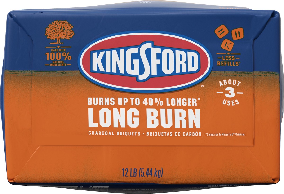 slide 5 of 5, Kingsford Long-Burn Charcoal Briquettes, BBQ Charcoal for Grilling – 12 Pounds, 12 lb