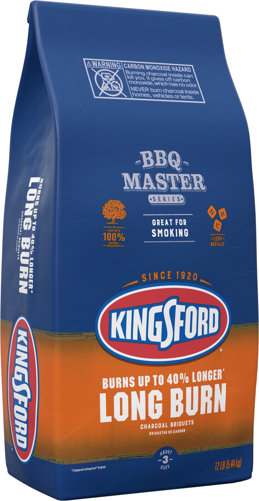 slide 1 of 5, Kingsford Long-Burn Charcoal Briquettes, BBQ Charcoal for Grilling – 12 Pounds, 12 lb