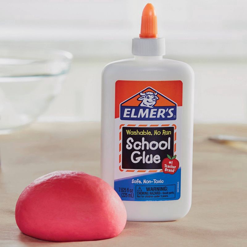 slide 3 of 7, ELMERS/BORDEN School Glue White Washable/No Run/Non-Toxic, 7.625 oz