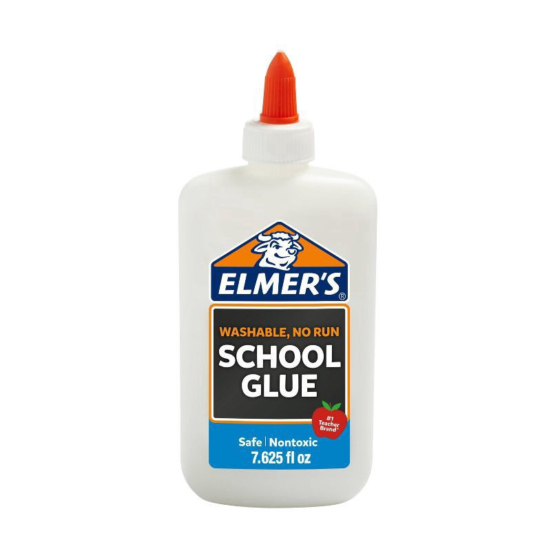 slide 1 of 7, ELMERS/BORDEN School Glue White Washable/No Run/Non-Toxic, 7.625 oz