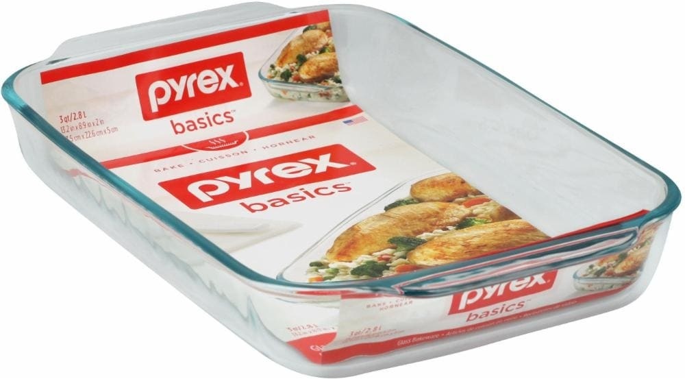 slide 1 of 1, Pyrex Basics Oblong Baking Dish, 3 qt