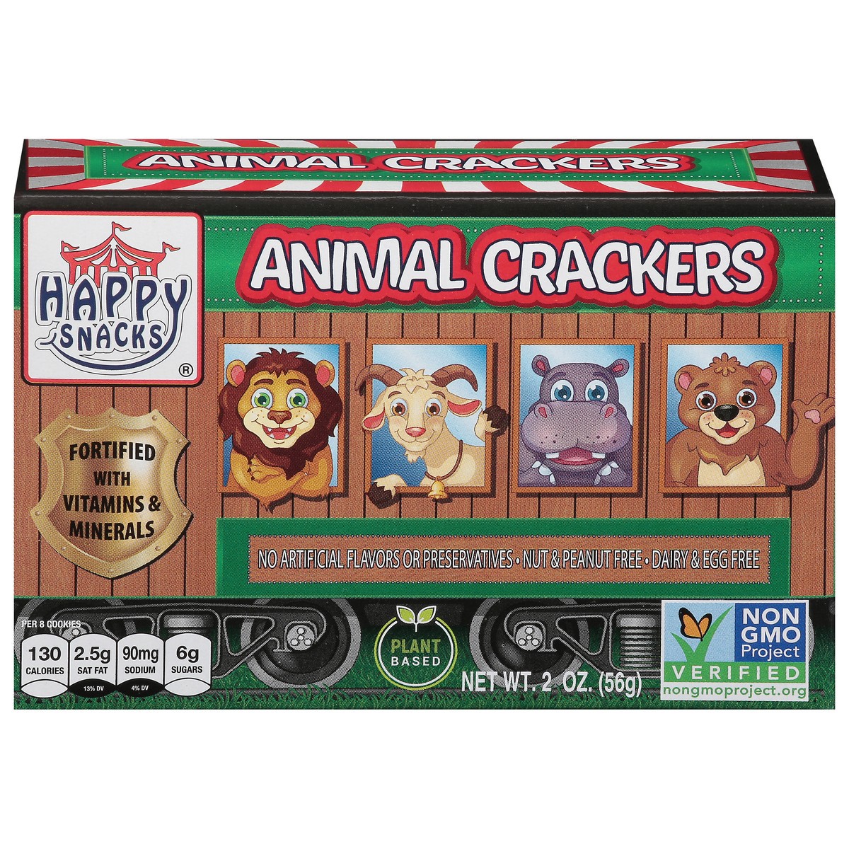 slide 2 of 13, Happy Snacks Animal Crackers 2 oz, 2 oz