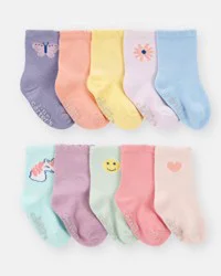 Carter's Baby Girl 10-Pack Crew Socks Multi 0-3