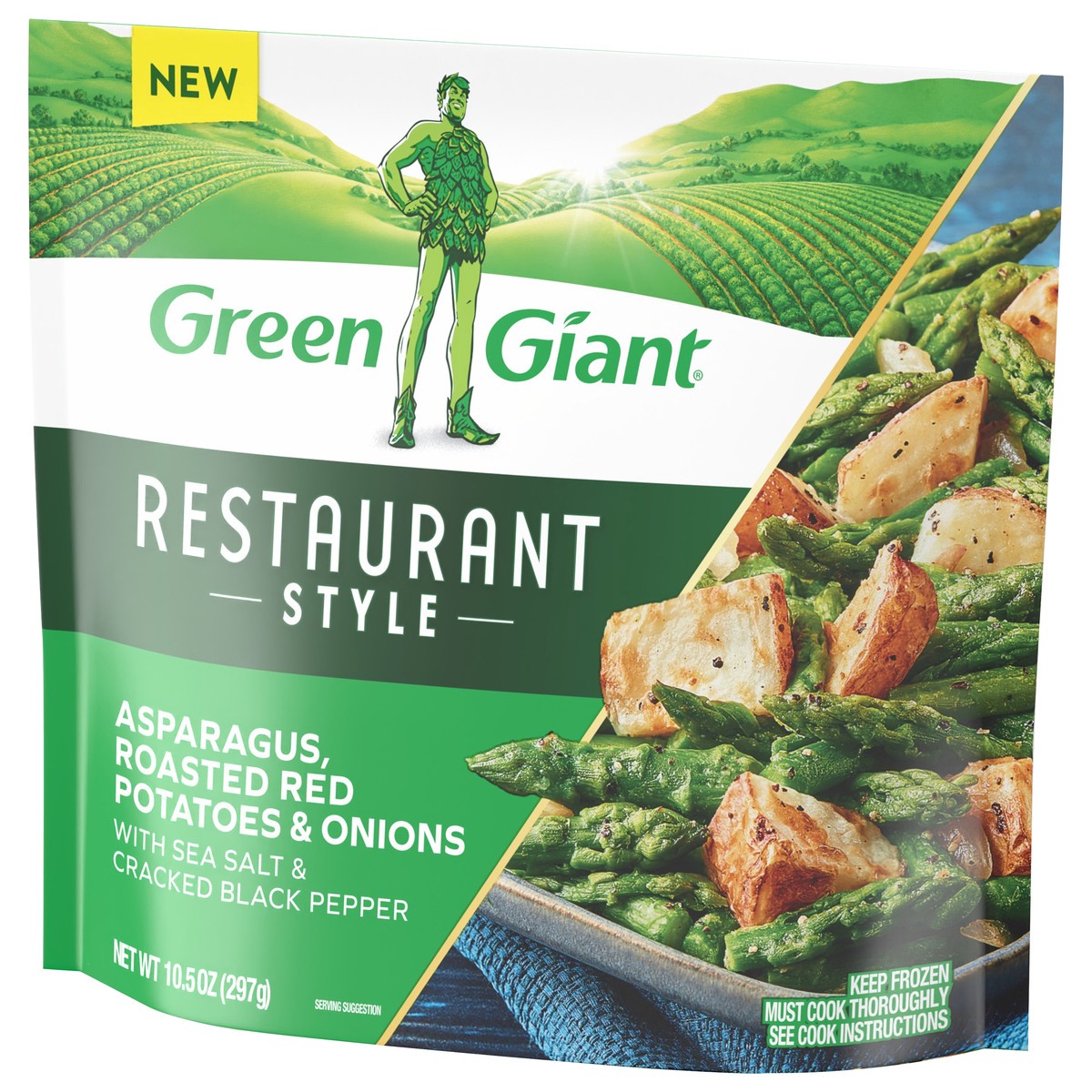 slide 4 of 11, Green Giant Restaurant Style Veggie Sides, Asparagus, Roasted Red Potatoes & Onions, 10.5 oz (Frozen), 10.5 oz