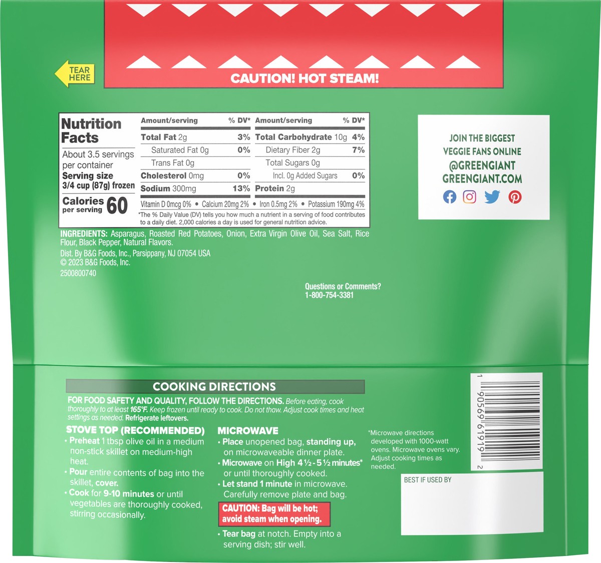 slide 9 of 11, Green Giant Restaurant Style Veggie Sides, Asparagus, Roasted Red Potatoes & Onions, 10.5 oz (Frozen), 10.5 oz