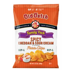 Old Dutch Cheddar Sour Cream Rippled Potato Chips - Spicy