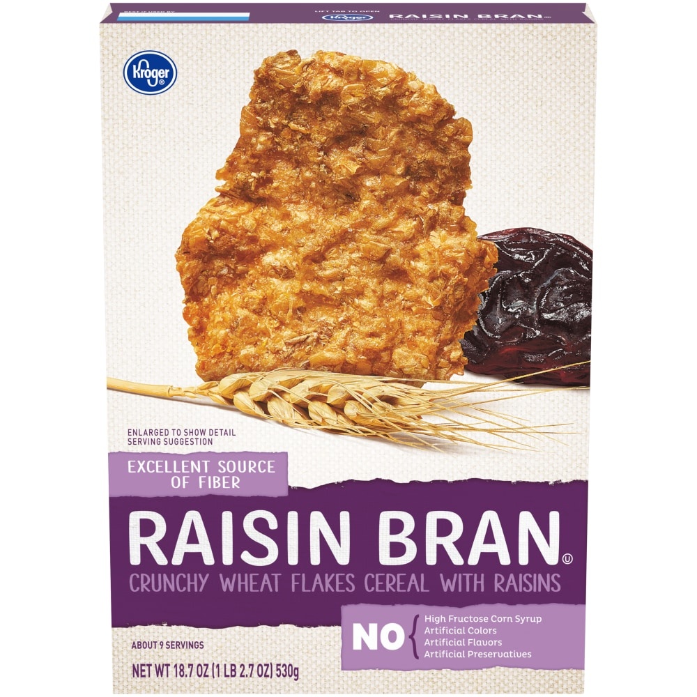 slide 1 of 1, Kroger Raisin Bran Cereal, 18.7 oz